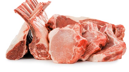 rib eye beef steaks and rack of lambs 