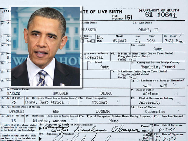 President Barack Obama birth certificate 