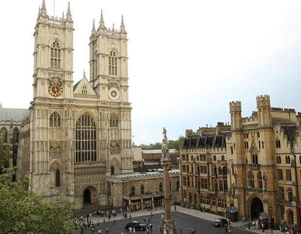 A view of Westminster Abbey  where Britain's Prince William  will mary Kate Middleton on April 29, 2011. CBS crews  have  been  at the abbey for several days. 