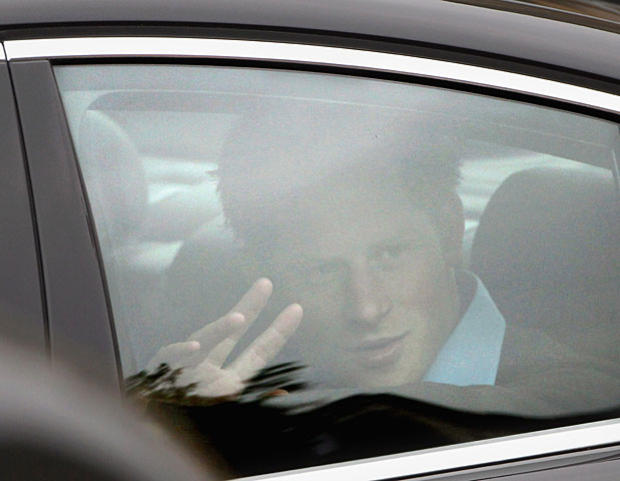 Prince Harry arrives at Westminster Abbey for a rehearsal on April 28, 2011, in London.  