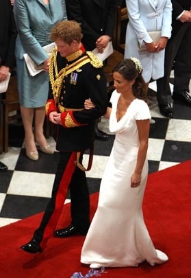 LONDON, ENGLAND - APRIL 29: Prince Harry and Pippa Middleton are seen inside of Westminster Abbey on April 29, 2011 in London, England. The marriage of the second in line to the British throne is to be led by the Archbishop of Canterbury and will be atten