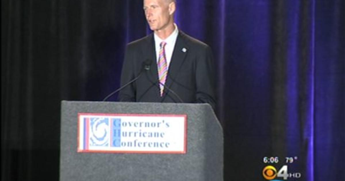 Gov. Scott Addresses Hurricane Conference CBS Miami