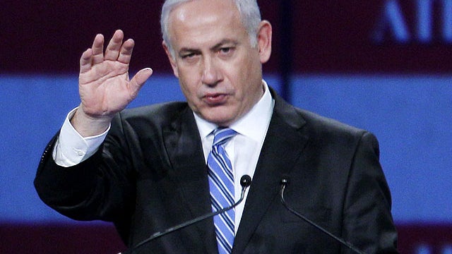 Israel Prime Minister Benjamin Netanyahu speaks at the American Israel Public Affairs Committee (AIPAC) Gala Banquet in Washington on May 23, 2011.  