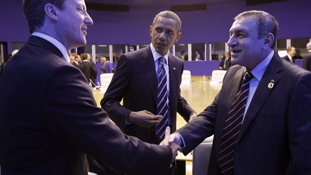 President Obama, British Prime Minister David Cameron and Egypt's Prime Minister Essam Sharaf  
