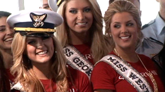 Miss USA contestants salute the troops 
