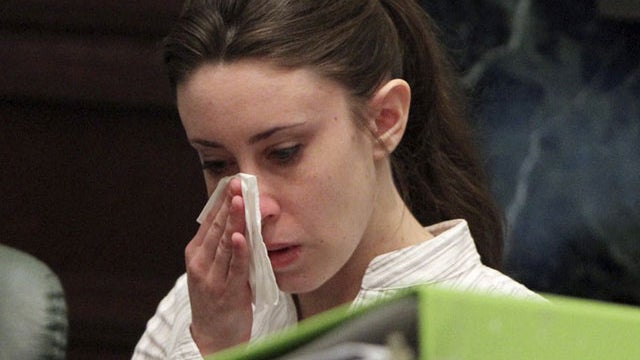 Casey Anthony stares after a spectator interrupts during jury selection in her trial at the Pinellas County Criminal Justice Center in Clearwater, Fla. Friday, May 20, 2011. Anthony is accused of killing her 2-year-old daughter Caylee in 2008. (AP Photo/G 