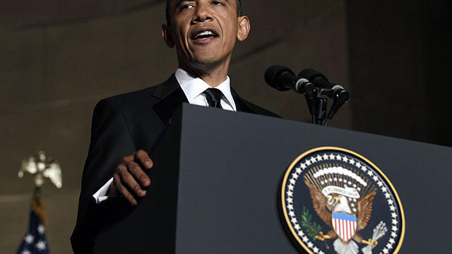 President Barack Obama speaks at the Pritzker Architecture Prize Even at Andrew Mellon Auditorium, June 2, 2011, in Washington.  