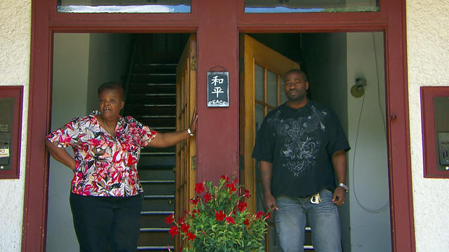 Mary Johnson, (left)now lives next door to Oshea Israel who served 17 years for killing her son.  