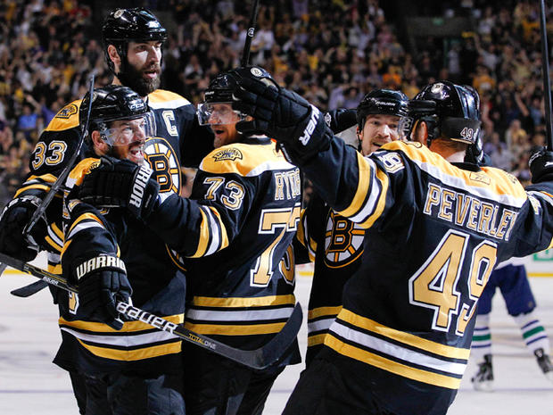 Boston Bruins celebrate  