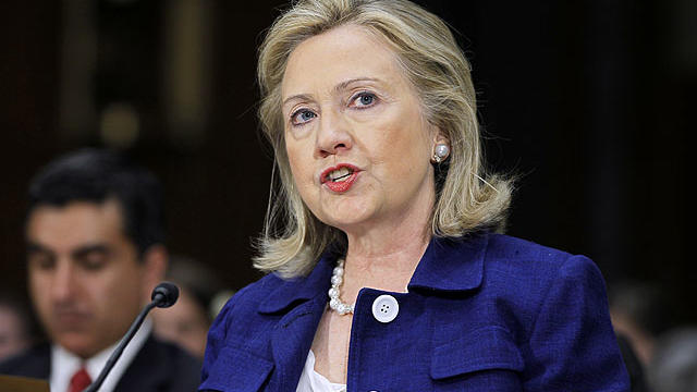 Secretary of State Hillary Rodham Clinton testifies on Capitol Hill in Washington, June 23, 2011, before the Senate Foreign Relations Committee hearing on American policies in Afghanistan and Pakistan.  