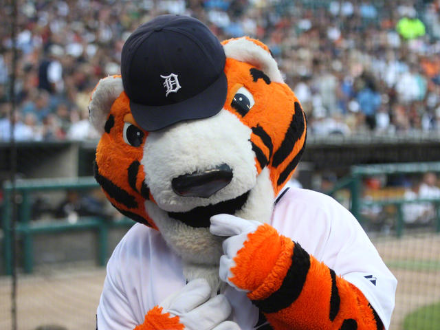 All of the animals on the carousel at Comerica Park (Detroit Tigers  baseball) are ferocious tigers!!! - 2
