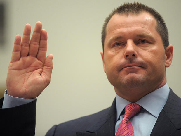 Roger Clemens is sworn-in prior to testifying before the House Oversight 