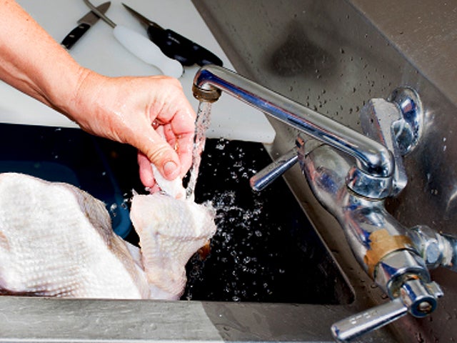 washing, meat, chicken, cooking, preparing food, kitchen, sink, stock, 4x3 