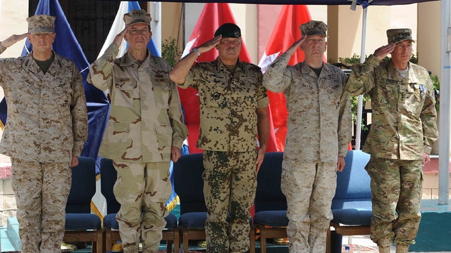 U.S. change of command ceremony in Afghanistan 