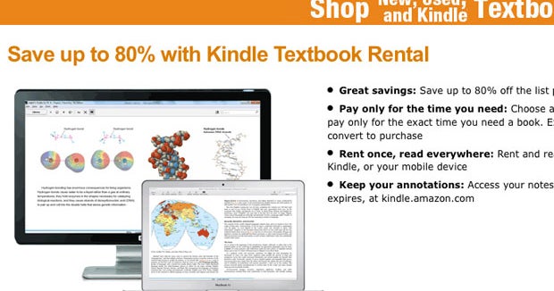 Amazon begins renting textbooks for Kindle - CBS News