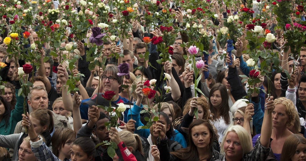 Thousands of Norwegians rally against violence - CBS News