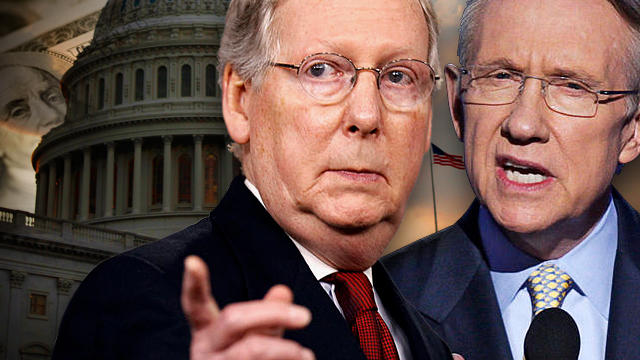 Sen. Mitch McConnell, R-Ky., left, and Sen. Harry Reid, D-Nev., right.  