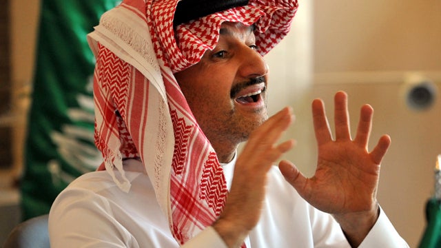 Saudi Prince Alwaleed bin Talal holds a press conference in Riyadh, Saudi Arabia, Aug. 2, 2011, to unveil plans for the world's tallest tower to be built in the Red Sea city of Jeddah. The tower will exceed 3,300 feet and cost 4.6 billion riyals ($1.2 bil 