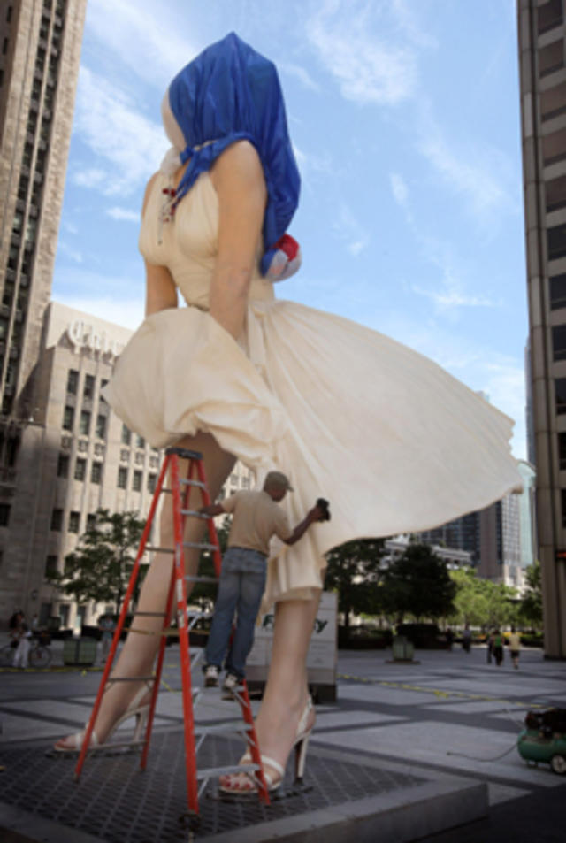 Backlash hits giant Marilyn Monroe statue for 'forcing upskirting