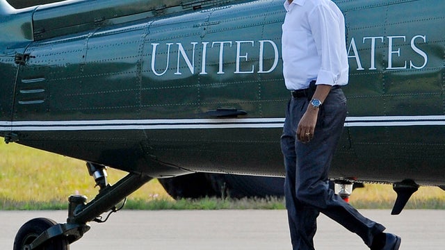 President Obama arrives at Martha's Vineyard. 