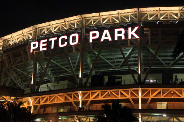 Petco Park at night 