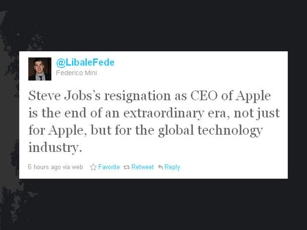 Twitter reacts to Steve Jobs' resignation 