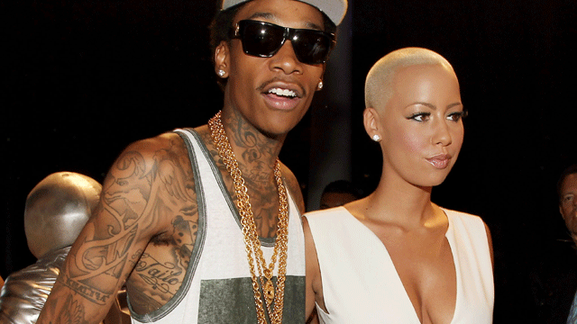 Rapper Wiz Khalifa and model Amber Rose at the 2011 MTV Video Music Awards at on Aug. 28, 2011, in Los Angeles. 