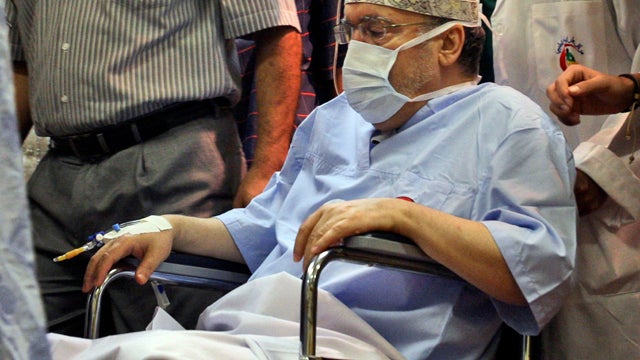 Libyan Abdel Baset al-Megrahi, who was found guilty of the 1988 Lockerbie bombing but  released from his Scottish prison on compassionate grounds, is seen Sept. 9, 2009, at Tripoli Medical Center in Tripoli, Libya. The Libyan rebels' interim government sa 