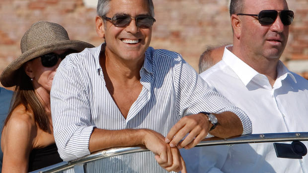 George Clooney sets sail in Venice 