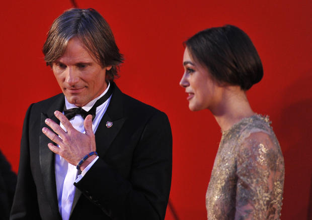 Viggo Mortensen and Keira Knightley arrive for the screening of their movie "A Dangerous Method' at the 68th Venice Film Festival on Sept. 2, 2011. 