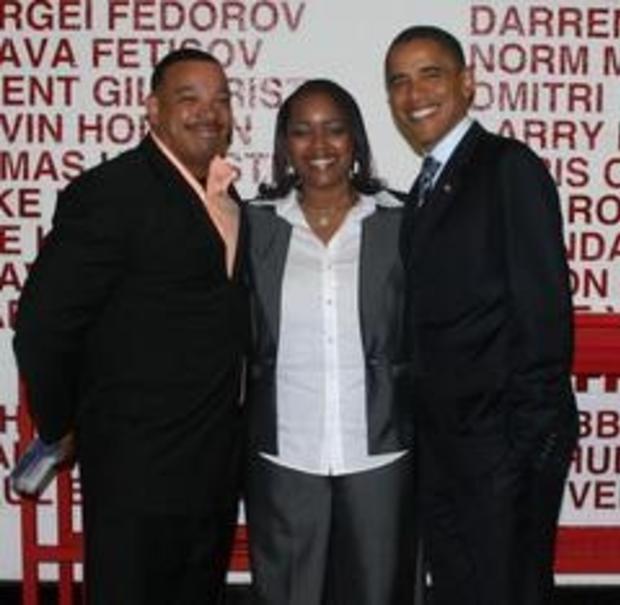 LaShell and Lee Griffin with The President of The United States Barack Obama 