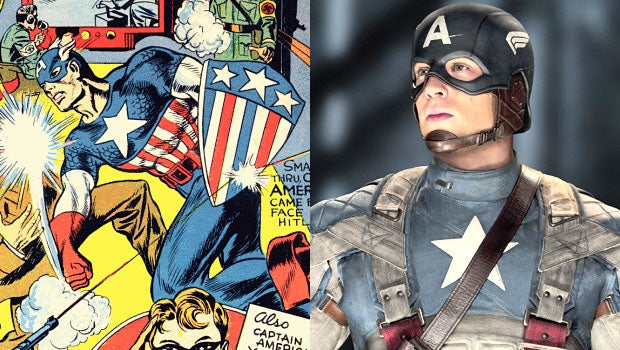 Comic book heroes then and now 