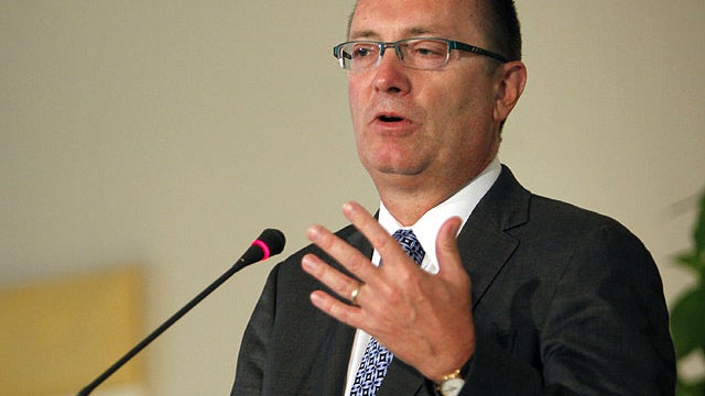 Assistant Secretary of State Jeffery Feltman talks during a press conference in Tripoli, Libya, Sept. 14, 2011.  