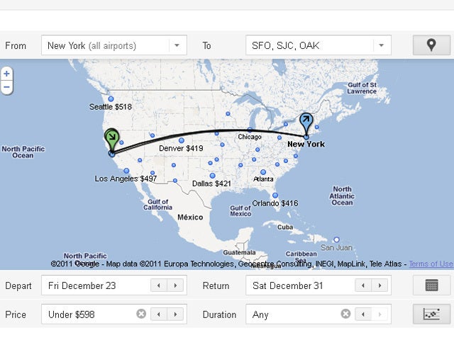 Google Flight Search 