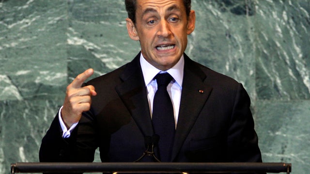 French President Nicolas Sarkozy addresses the 66th session of the United Nations General Assembly Sept. 21, 2011. 