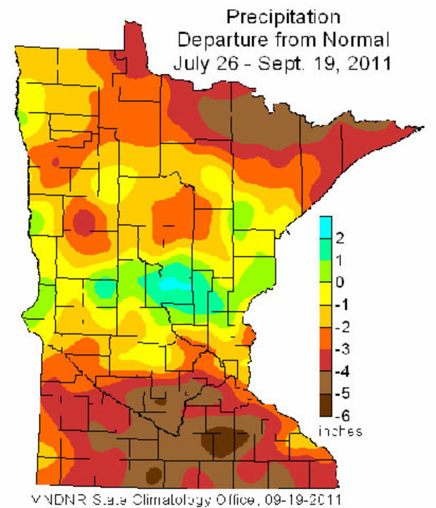 Precipitation Departure from Normal - July-September 
