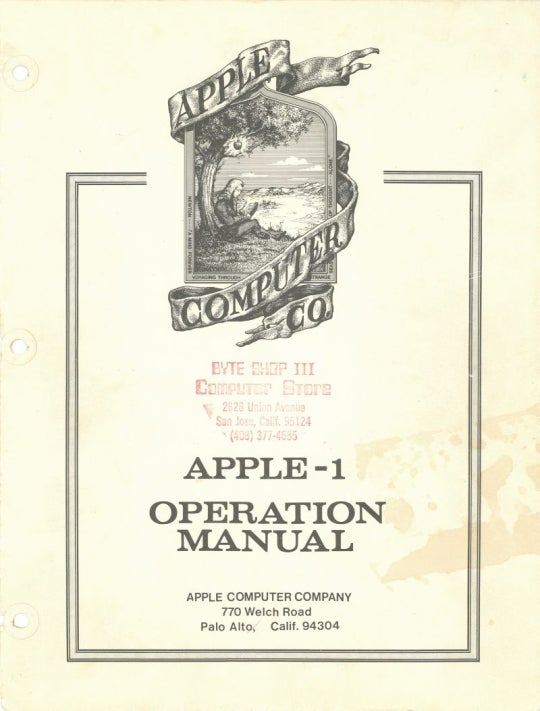 Apple-1 Operation Manual 