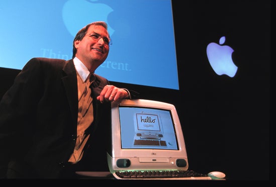 Steve Jobs with iMac 