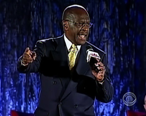 Herman Cain tied for first 