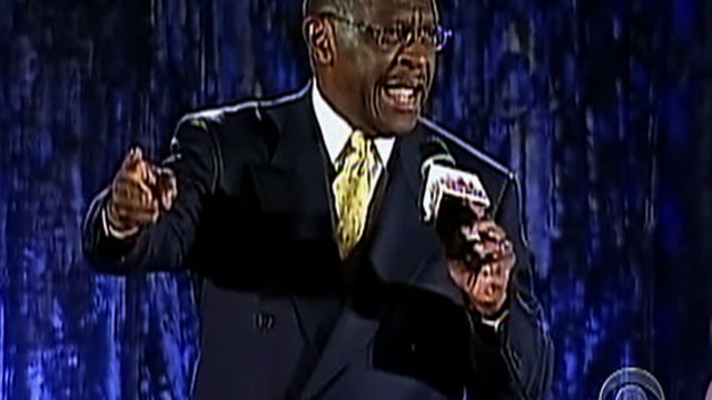 Herman Cain tied for first 