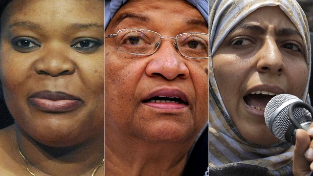 Leymah Gbowee, Ellen Johnson Sirleaf and Tawakkul Karman 