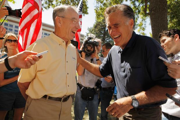 Chuck Grassley and Mitt Romney 