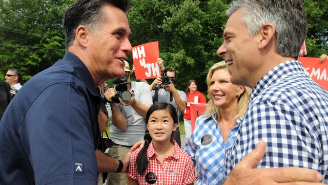 Mitt Romney and Jon Huntsman 