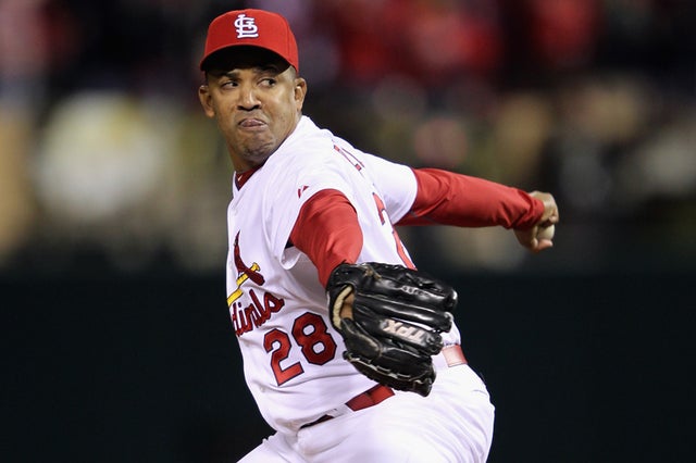 Octavio Dotel throws a pitch  