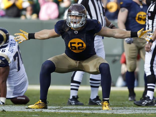 Clay Matthews reacts after a sack  
