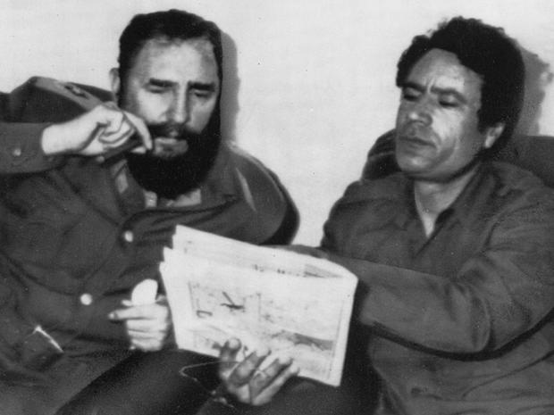 Moammar Qaddafi and Fidel Castro 
