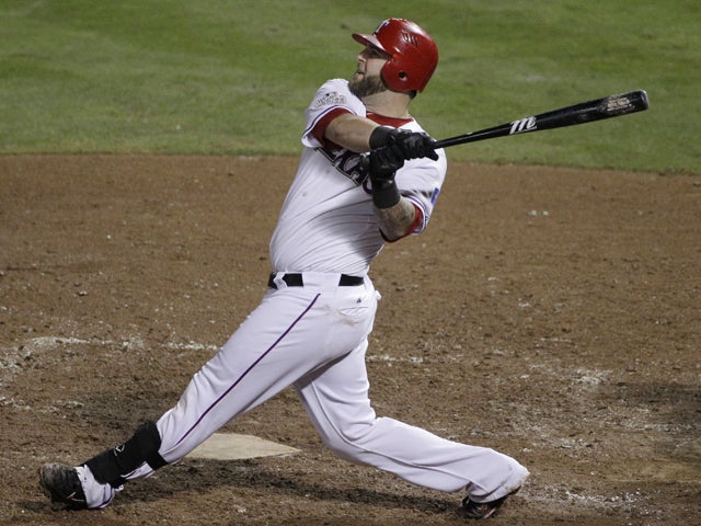 Mike Napoli hits a three-run home run 