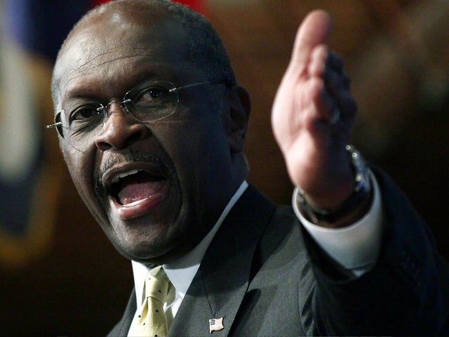 WASHINGTON, DC - OCTOBER 31: Republican presidential candidate Herman Cain speaks at the National Press Club October 31, 2011 in Washington, DC. During a question and answer portion of the program, Cain called the accusations of sexual harassment against him 'a witch hunt'.