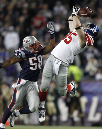 Jake Ballard makes the reception 