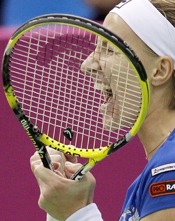 Svetlana Kuznetsova reacts 